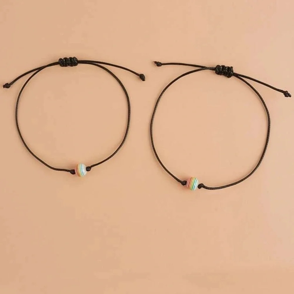 5/$20 2-piece rainbow‎ stripe string bracelet
